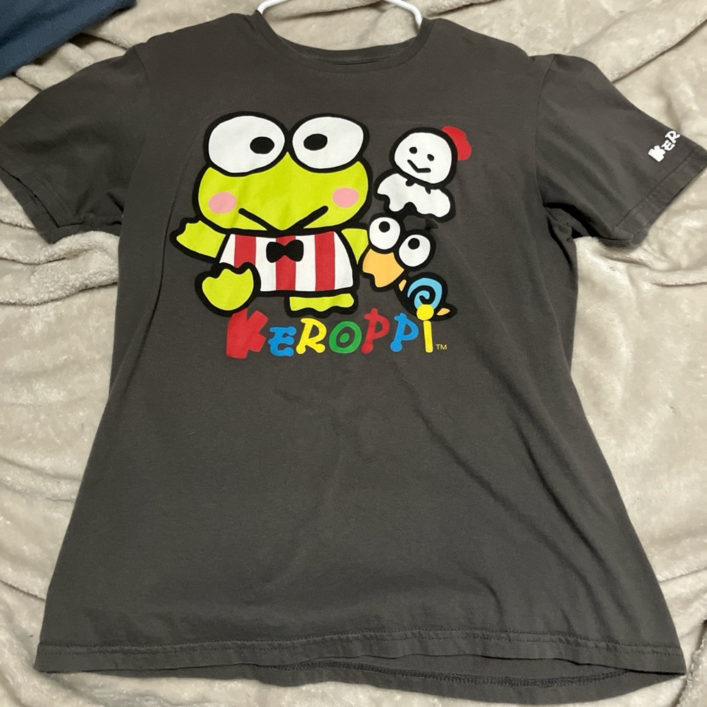 Sanrio Gray Keroppi Short Sleeve Tee Vibrant Design